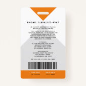 矢印医療スタッフID +バーコード縦 バッジ (裏面)