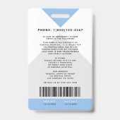 矢印医療スタッフID +バーコード縦 バッジ (裏面)