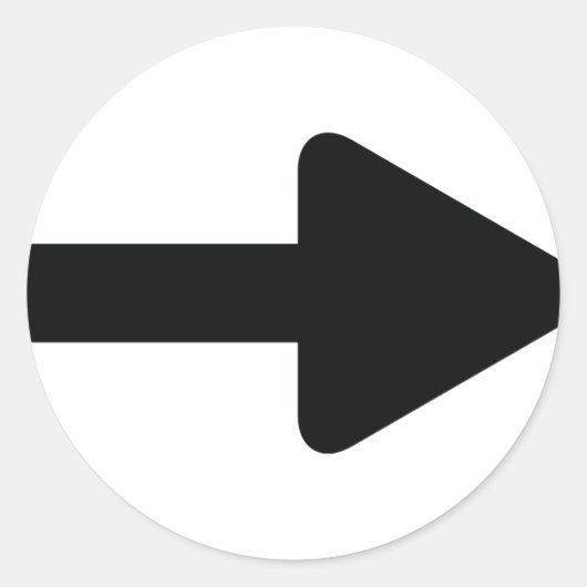 矢印右アイコン(黒) ラウンドシール (正面)