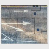 矢印方向付絵を描きコンクリート道路 ラッピングペーパー (フラット)