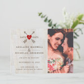 矢印素朴赤いハート セーブザデート (スタンド正面)