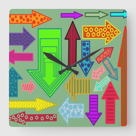 矢印 スクエア壁時計 (正面)