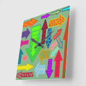 矢印 スクエア壁時計 (傾斜)