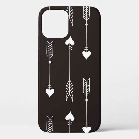 矢印、ハート、抽象芸術ヴィンテージパターン。 Case-Mate iPhoneケース (裏面)