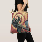 矢印 |屋上から緑の矢印が発射 トートバッグ (クローズアップ)