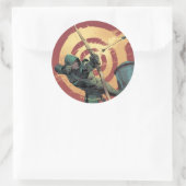 矢印 |屋上から緑の矢印が発射 ラウンドシール (バッグ)