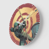 矢印 |屋上から緑の矢印が発射 ラージ壁時計 (傾斜)