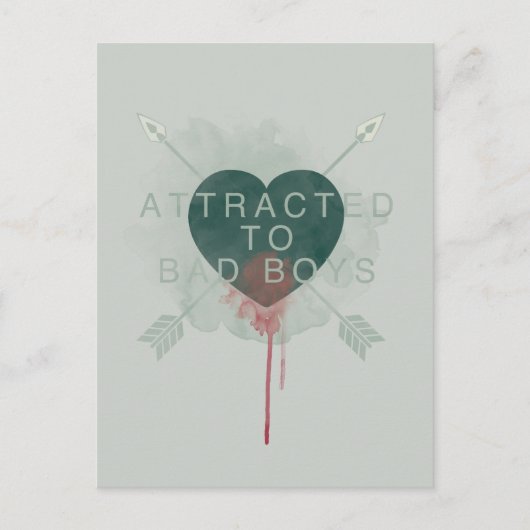 矢印 | 「悪い男の子に惹かれる」ピアスハート ポストカード (正面)