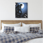 矢印 |月明かりの緑の矢印 キャンバスプリント (インサイチュ (寝室))