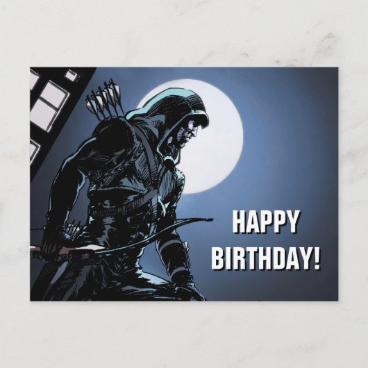 矢印 |月明かりの緑の矢印 ポストカード (正面)