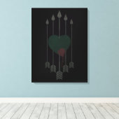 矢印 |矢印がハートを通過 キャンバスプリント (インサイチュ (ウッドフロア))