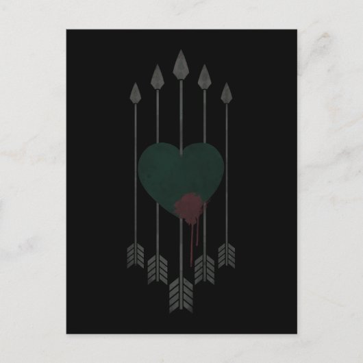 矢印 |矢印がハートを通過 ポストカード (正面)