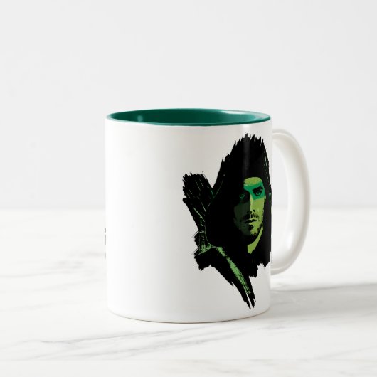 矢印 |緑の矢印グリーンスタイル切り出し ツートーンマグカップ (正面右)
