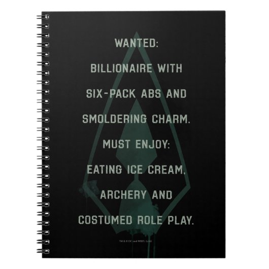 矢印 |緑の矢印パロディ指名手配 ノートブック (正面)