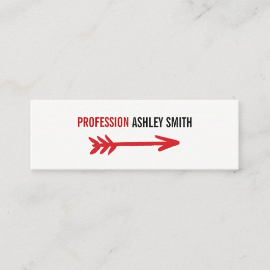 矢印/赤 スキニー名刺 (正面)