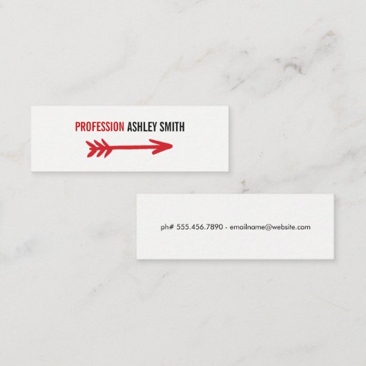 矢印/赤 スキニー名刺 (正面/裏面)