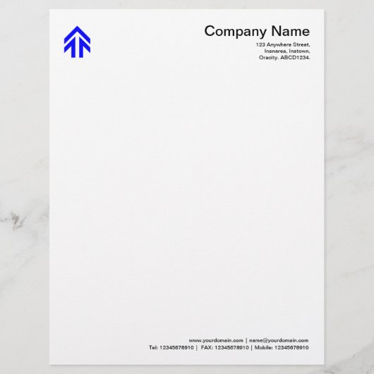 矢印 – 青 レターヘッド (正面)