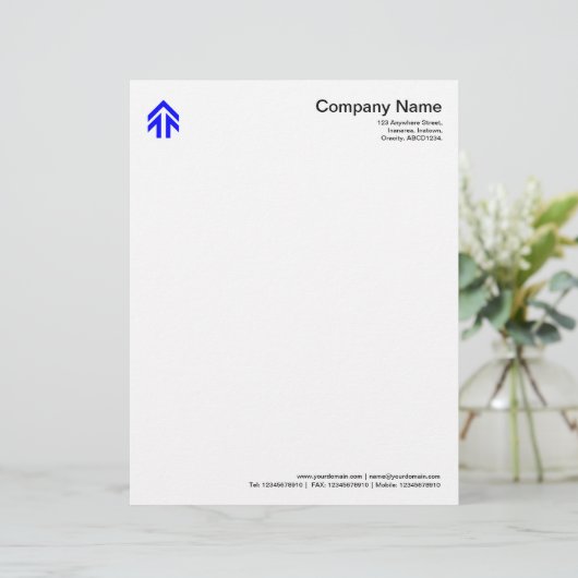 矢印 – 青 レターヘッド (スタンド正面)