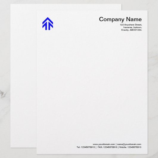 矢印 – 青 レターヘッド (正面/裏面)