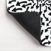 矢印 – 黒（白） マウスパッド (コーナー)