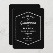 矢印Groomsman Proposalエンクロージャ セーブザデート (正面/裏面)