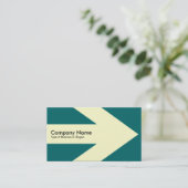 矢印v3 （クリーム） -ティール（緑がかった色）緑006666 名刺 (スタンド正面)