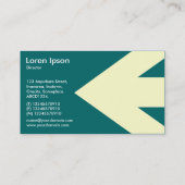 矢印v3 （クリーム） -ティール（緑がかった色）緑006666 名刺 (裏面)