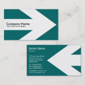 矢印v3 （白） -ティール（緑がかった色）緑006666 名刺 (正面/裏面)