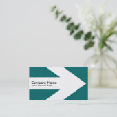 矢印v3 （白） -ティール（緑がかった色）緑006666 名刺 (スタンド正面)
