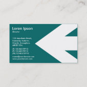 矢印v3 （白） -ティール（緑がかった色）緑006666 名刺 (裏面)