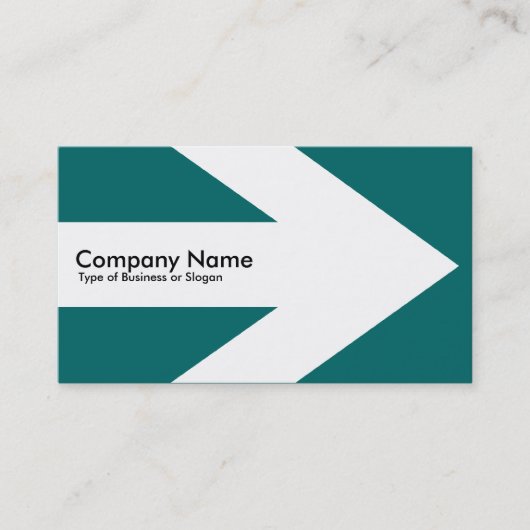 矢印v3 （白） -ティール（緑がかった色）緑006666 名刺 (正面)