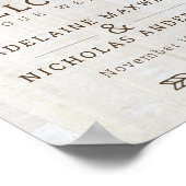 矢素朴印赤いハート結婚の ポスター (角)