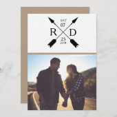 矢素朴印 |日付の保存 |写真結婚の セーブザデート (正面/裏面)