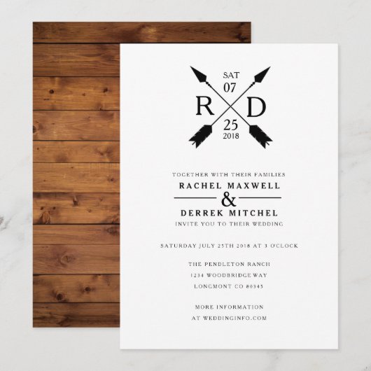 矢素朴印 | 結婚s 招待状 (正面/裏面)