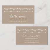 矢素朴柄かわいいボホホワイトクラフト 名刺 (正面/裏面)