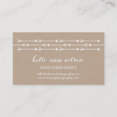 矢素朴柄かわいいボホホワイトクラフト 名刺 (裏面)