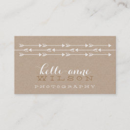 矢素朴柄かわいいボホホワイトクラフト 名刺