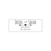 矢結婚の新郎新婦のハート セルフインキングスタンプ (デザイン)