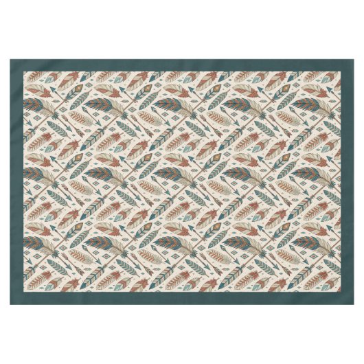 矢自然と羽を持つ部族のテーブルクロス テーブルクロス (正面(横))