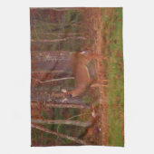 矢頭に鹿を追う キッチンタオル (縦)