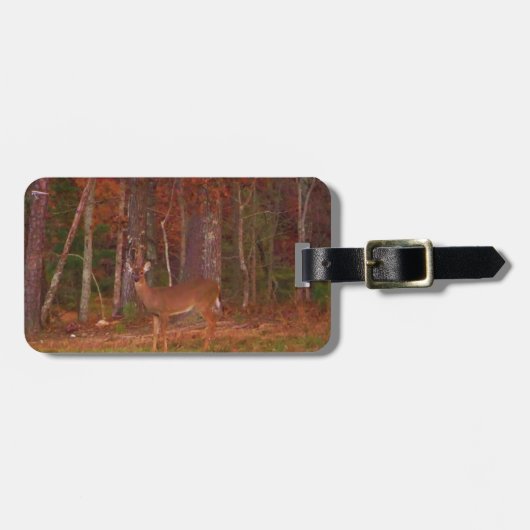 矢頭に鹿を追う ラゲッジタグ (正面横)