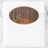 矢頭に鹿を追う 楕円形シール (バッグ)