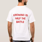 知っていることは戦い半分のです Tシャツ (裏面)
