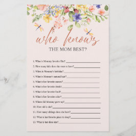 知っているボホの花とトンボの赤ちゃんシャワー チラシ