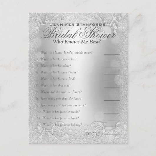 知っている私のゲーム | Silver Elegance ポストカード (正面)