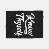 知っている自分Tシャツ古代ことわざ フリースブランケット (正面(横))