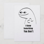 知らないことを知っているよ 面白い サラスティック Tシャツ 招待状 (正面/裏面)