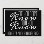 「知らないとヤバい」パーティー 招待状 (正面/裏面)