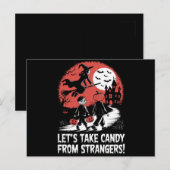 知らない人からお菓子をもらおう 面白いハロウィン ポストカード (正面/裏面)