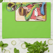 知らない人と話さない キッチンタオル (折り畳み)